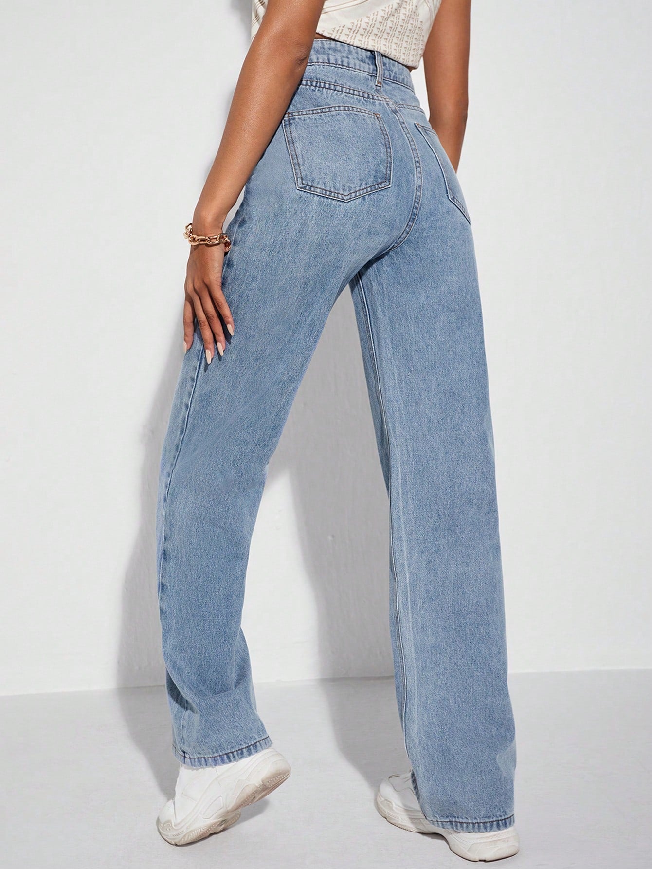 SHEIN Ezwear High Waist Wide Leg Jeans